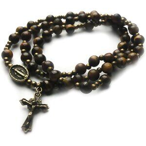 Tiger Eye Stone Catholic Rosary Bracelet for Women - Religious Gift